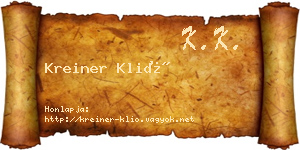 Kreiner Klió névjegykártya